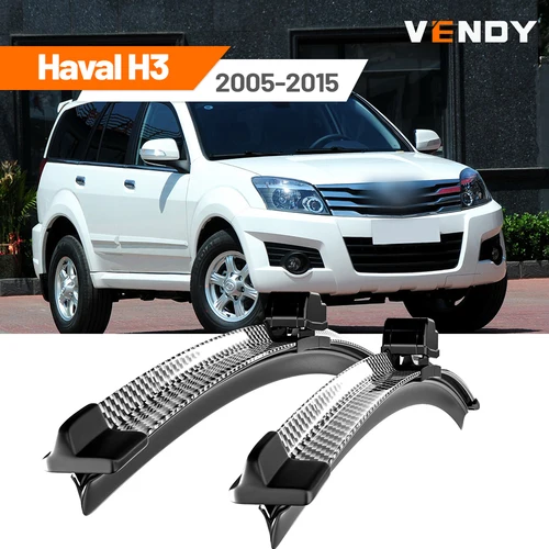 Para Great Wall Haval H3 2005-2015 2006 2009 2011 2014 2 uds limpiaparabrisas delantero limpiaparabrisas de fibra de carbono y negro