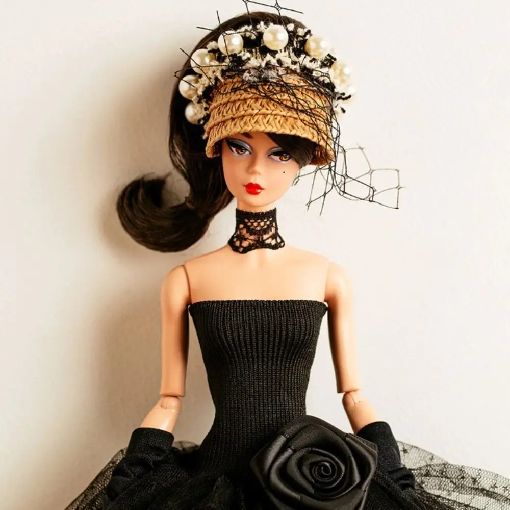 Fashion European Black Lace Wedding Dresses with Shoes Necklace Set for 30cm Supermodel Doll Clothes DIY Toys Collector Gifts