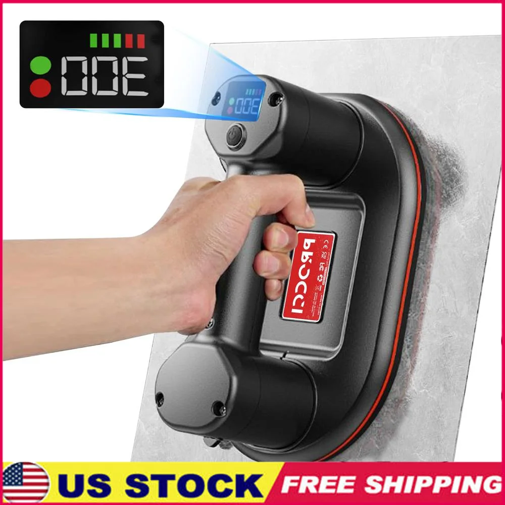 Suction Cup Lifter 10" Diameter 2 Motors 300KG Suction Power LCD Display Long Battery Life Ergonomic Design