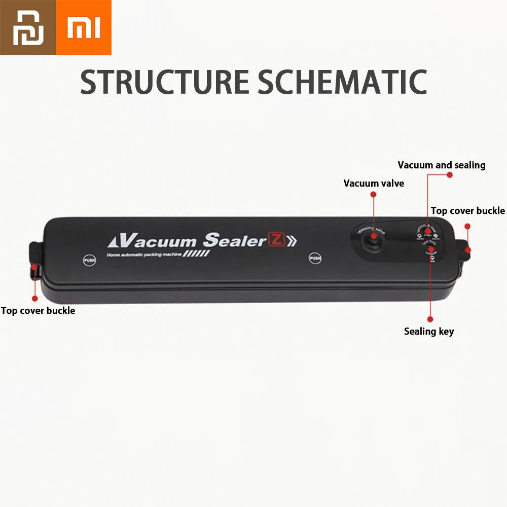 Xiaomi Newest Vacuum Sealer Sealing Packaging Machine Home Kitchen Food Storage Small Sealing Machine Household Tools Youpin Mi