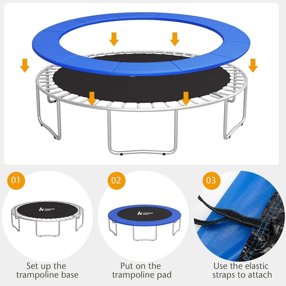 트램펄린 보호 매트, 트램펄린 안전 패드, 원형 용수철 방수 보호 커버, 홈 스포츠 액세서리, 8 피트