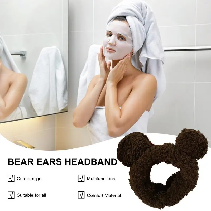 Повязка на голову для мытья лица, мягкая и приятная для кожи повязка на голову с милым дизайном, косметические товары для девочек для умывания лица по дому