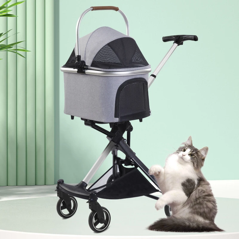 Discount Wholesale Pet Stroller Black Pet Stroller Trolley Clear Pet Stroller