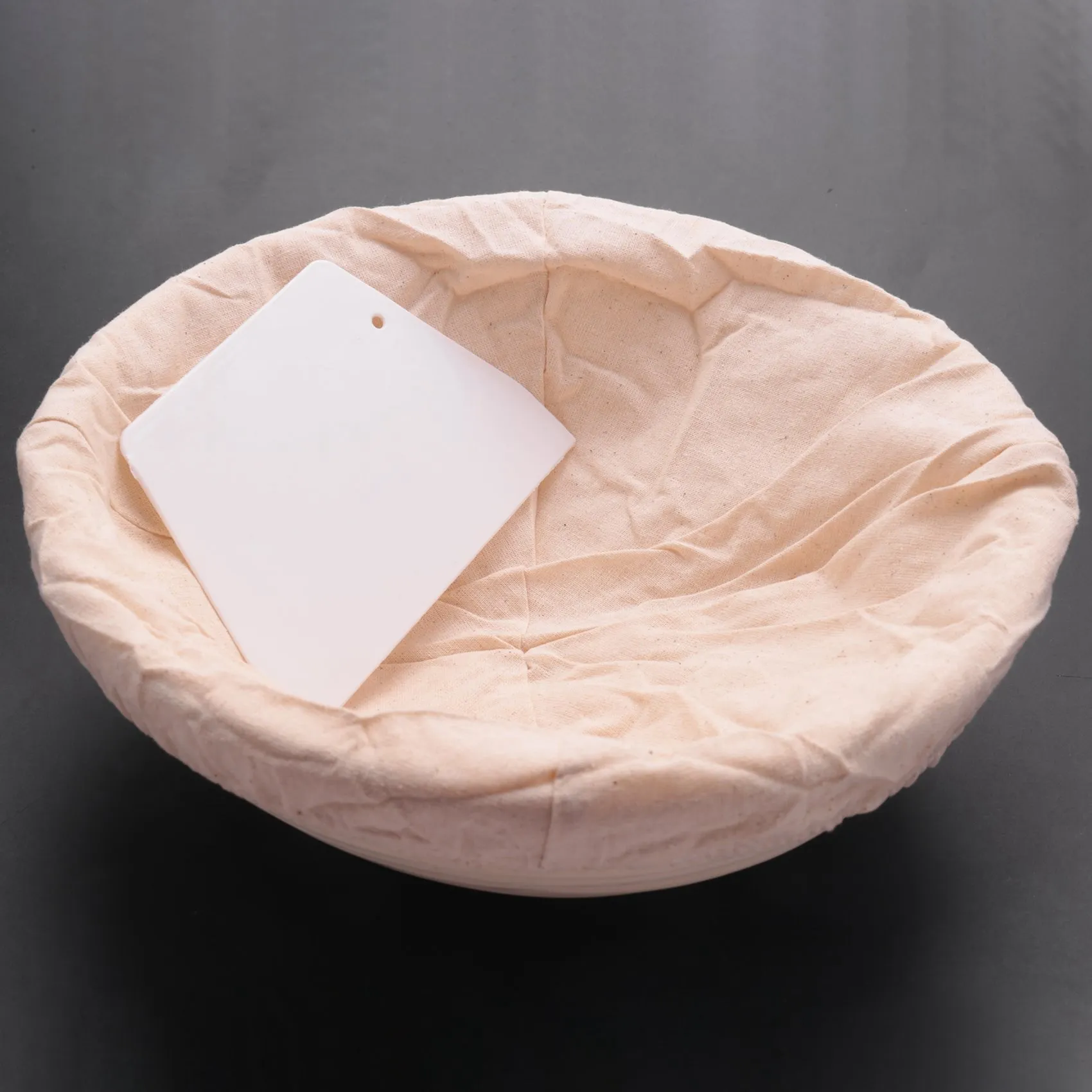 AT29-3X 10 Inch Bread Proofing Basket - Banneton Proofing Basket + Cloth Liner + Dough Scraper + Bread Lame - Basket Set