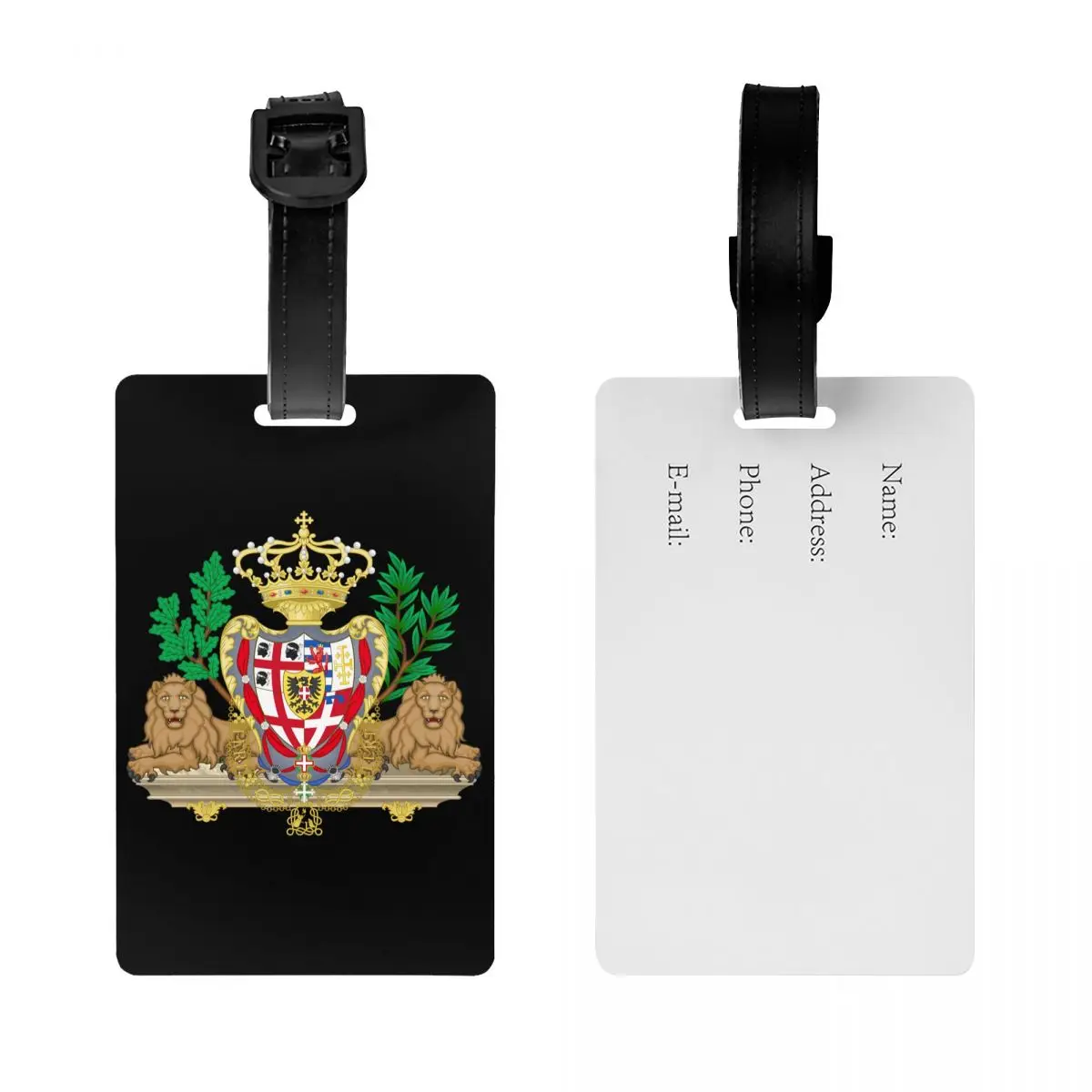 Custom Coat Of Arms Of Kingdom Of Sardinia Flag Luggage Tag for Suitcases Cute Baggage Tags Privacy Cover ID Label