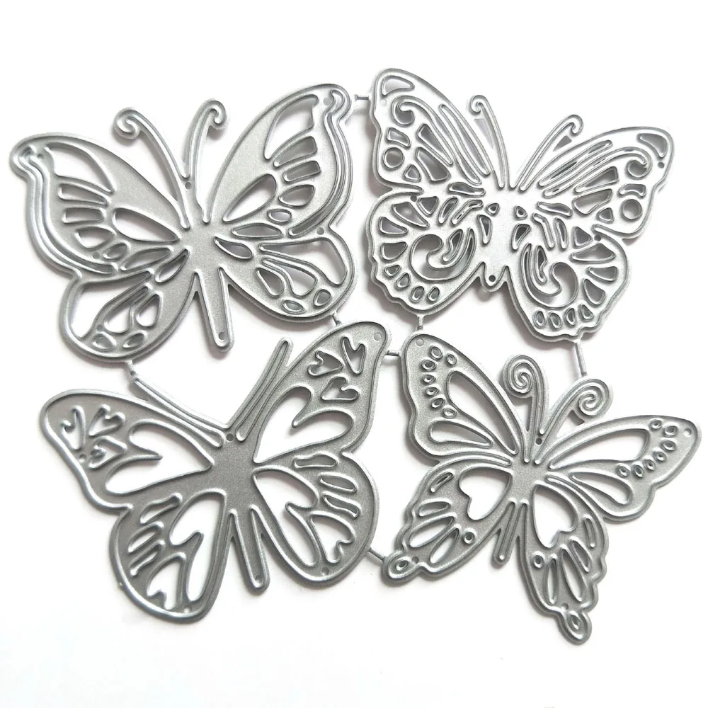 Butterfly Metal Cutting Die 4Pcs for Making DIY Scrapbook Album Decorative Three-dimensional Flower Card Embossing Die Cutting