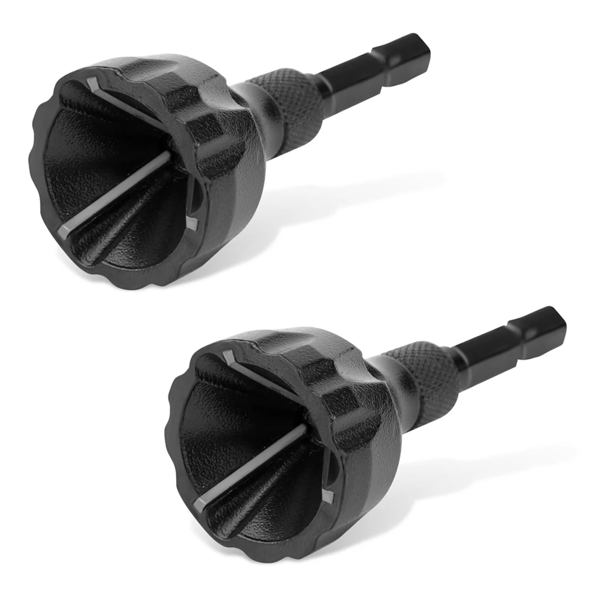 

2 шт., инструмент для снятия заусенцев с внешней фаской, инструмент для снятия заусенцев с шестигранным хвостовиком 1/4 дюйма, вращающееся сверло для снятия заусенцев