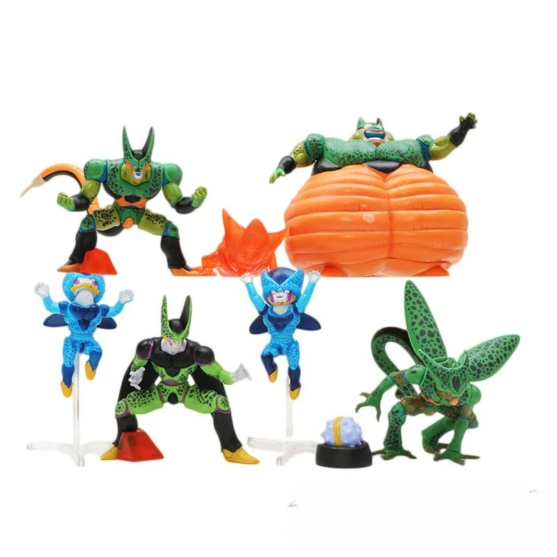 

8 шт./компл. Dragon Ball Z Cell Фигурка Perfect Cell First Form ПВХ Фигурки Коллекция Модель Игрушки для Детей Взрослых Подарки 10 см