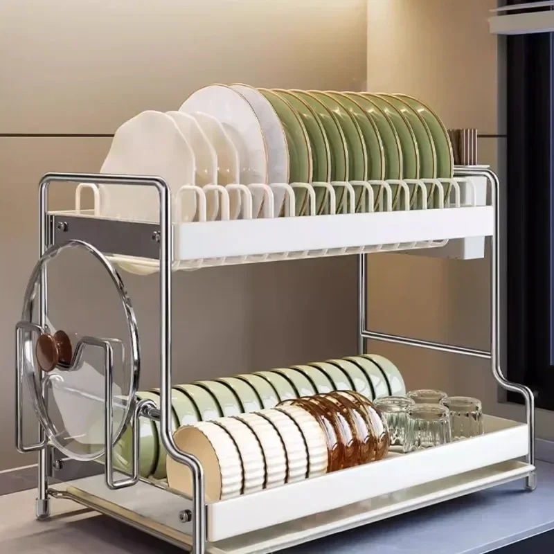 

Кухонная полка для хранения, подставка для сушки посуды, элегантная подставка для хранения посуды, домашняя подставка для тарелок и палочек для еды