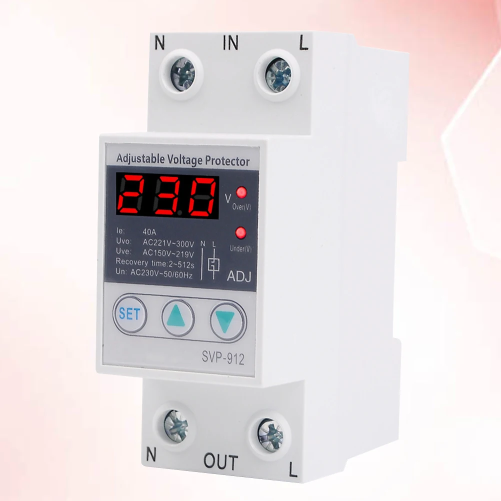 

40A 220V Регулируемое реле напряжения Автоматическая защита от напряжения Защита на DIN-рейку-912 Модульная конструкция Надежный