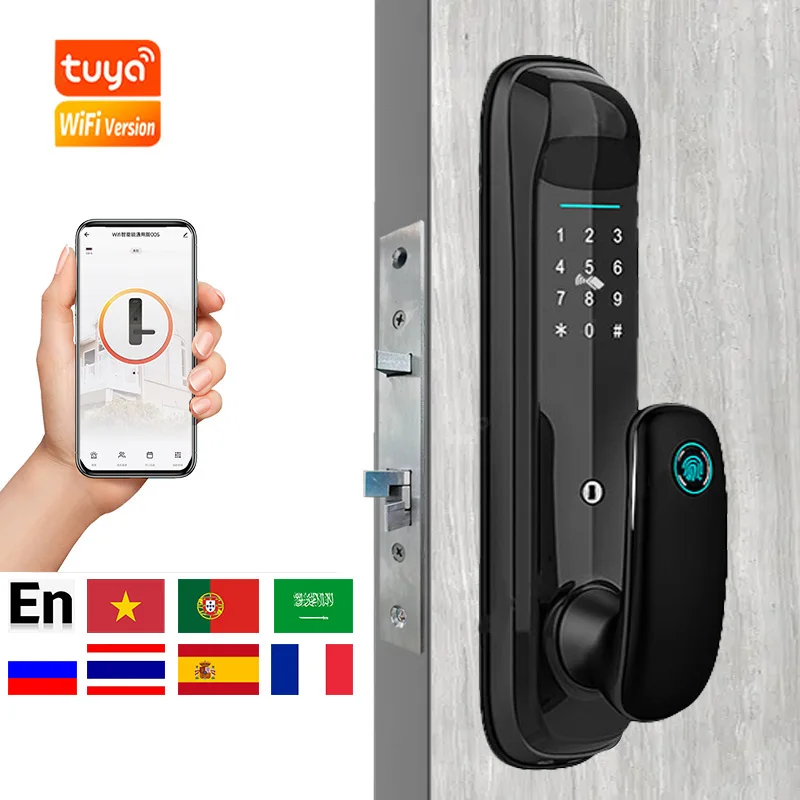 

PHIPULO Tuya WIFI Digital Electronic Lock Smart Door Lock Biometric Fingerprint Lock Suitable for Offices and Smart Home