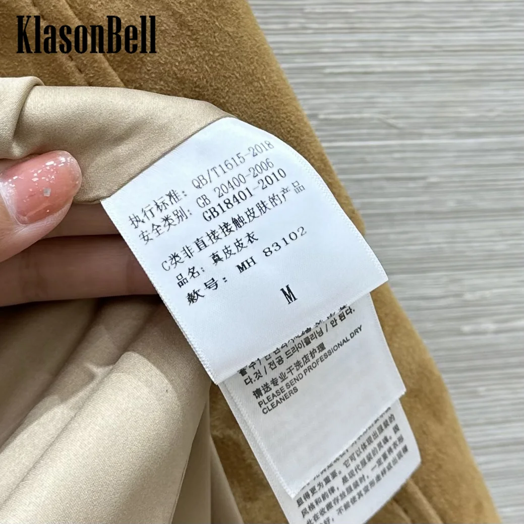 9.9 KlasonBell Women Three-dimensional Hand Embroidery Sweet Girl Coat 100% Suede Sheepskin Single Breasted Short Jacket