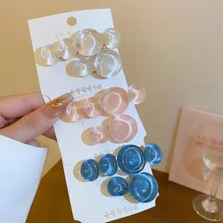 2pcs Elegant Women Sweet Bangs Side Clips Korean Ocean Bubble Hair Edge Clips Transparent Solid Color Hairpins Styling Headwear