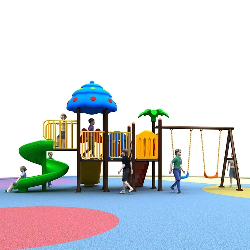 Factory Wholesale Play Ground Park Games Swing Plastic Slide Children Equipment Kids Outdoor Playground With Slides