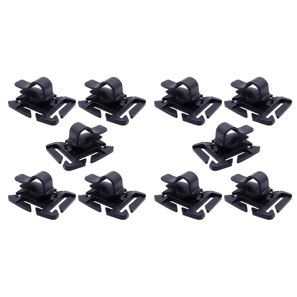 

10pcs Water Bag Clips Adjustable For Outdoor Backpack Black Lightweight Durable Abs Material Easy Install Backpack Accessories