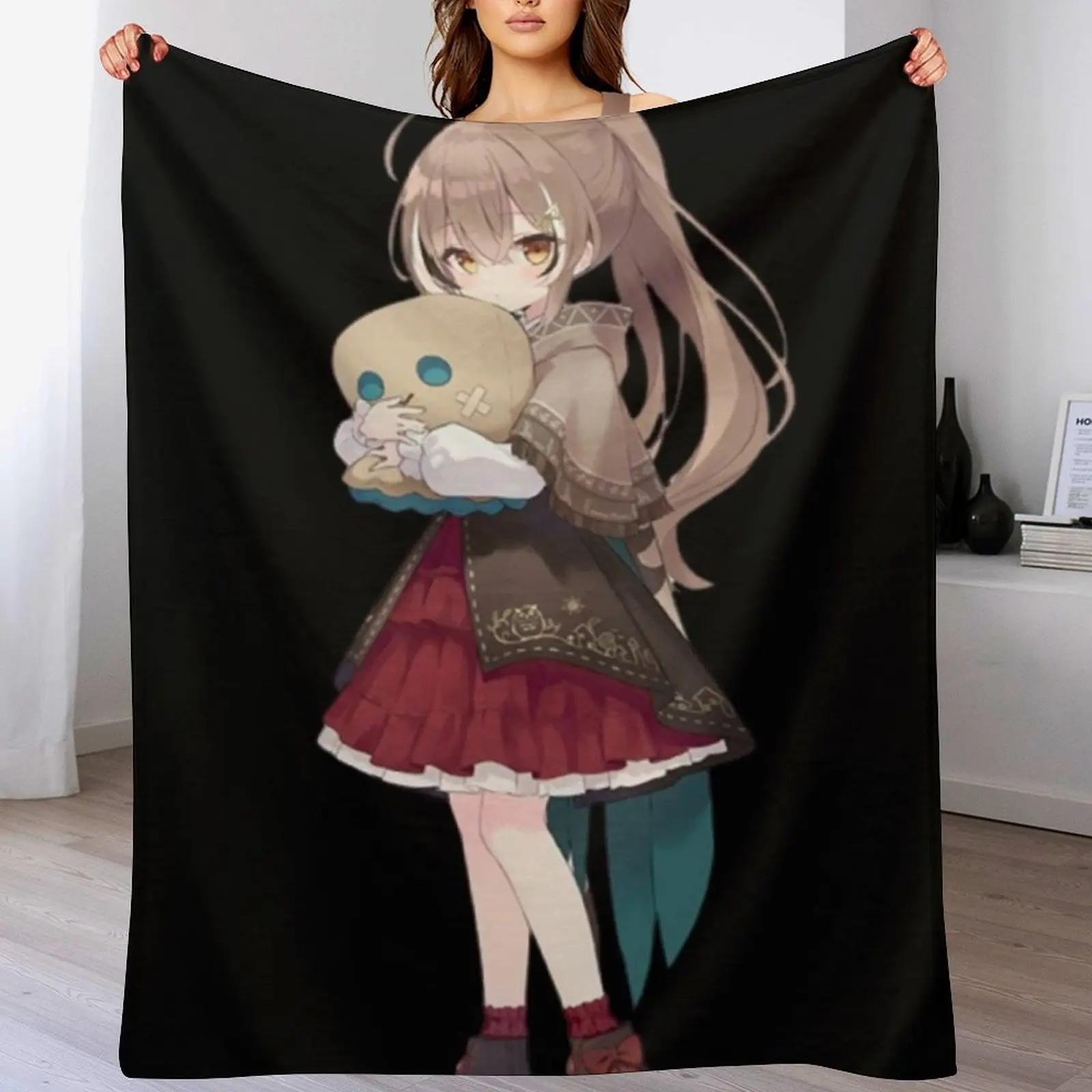 

Nanashi Mumei - Hololive Throw Blanket Cute Shaggy Bed Personalized Gift Blankets