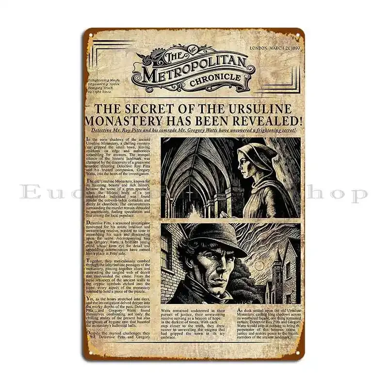 خمر صحيفة الجريمة لوحة معدنية ملصق المطبخ تصميم حانة الكلاسيكية الكلاسيكية تين تسجيل ملصق #1