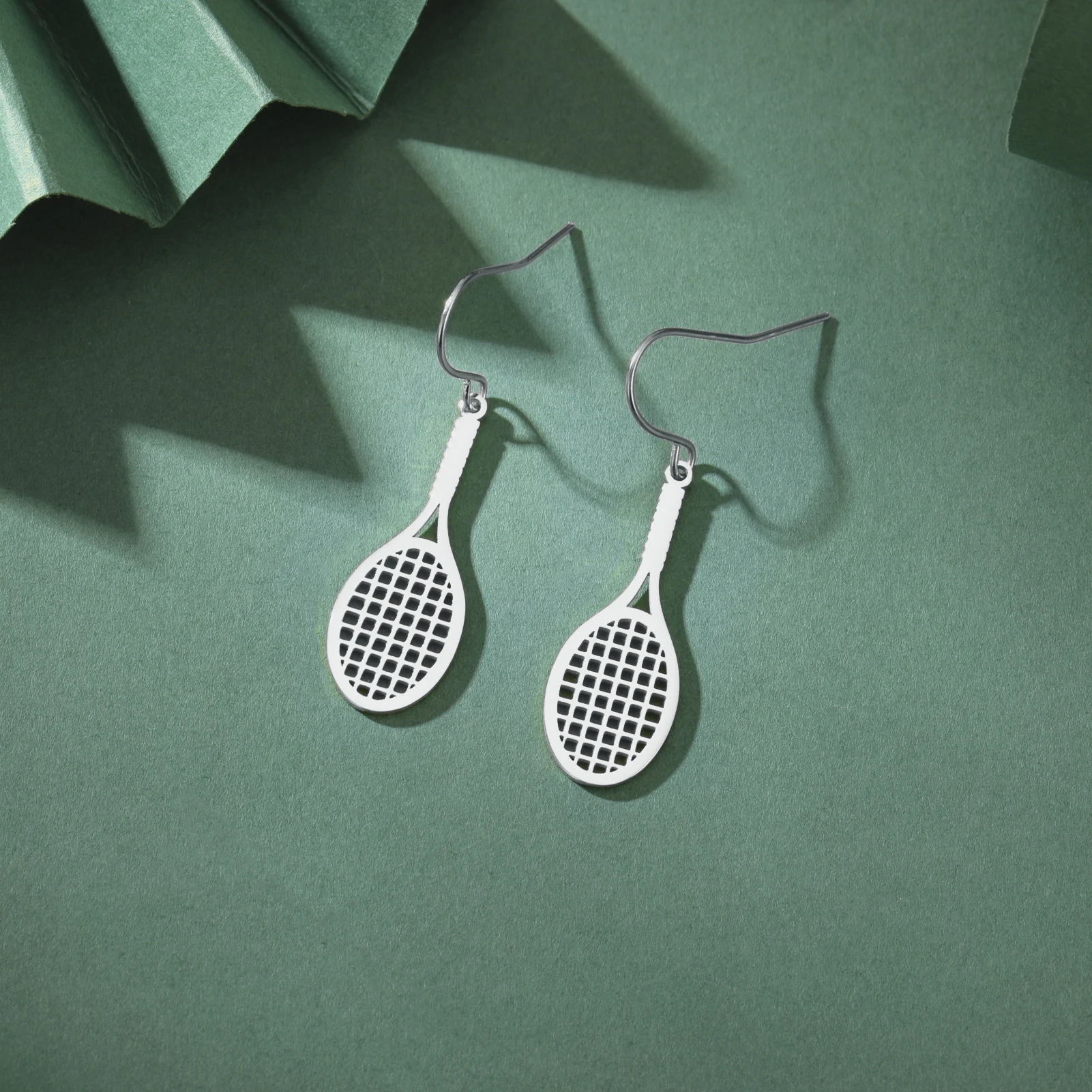 Unift Tennis Racket Earrings for Player Stainless Steel Women Dangle Earrings Tennis Racquet Sport Jewelry Mom Gift Trendy