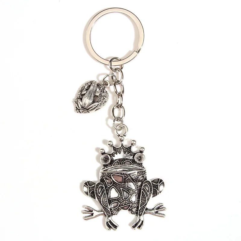 Animal Keychain Cartoon Frog Lotus Leaf Key Ring Metal Key Chains Souvenir Gifts For Women Men Car Keys DIY Handmade Jewelry