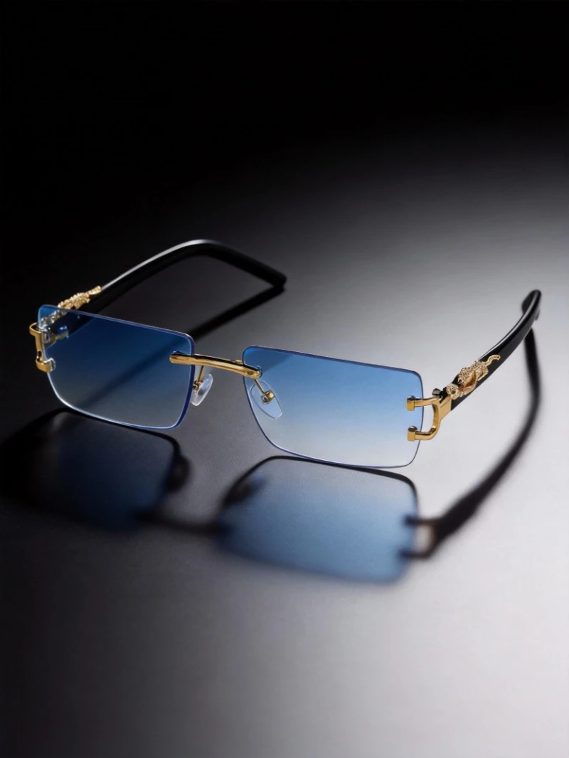 

1 шт. Модные безрамные прямоугольные персонализированные солнцезащитные очки для повседневной жизни, очки с защитой от ультрафиолета UV400