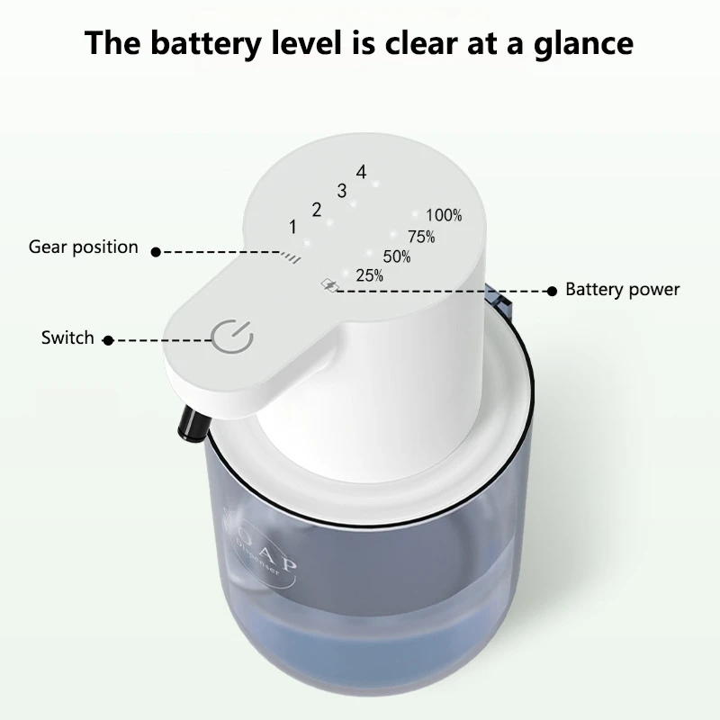 Xiaomi MIJIA 2025 موزع الصابون الرغوي/الجل الأوتوماتيكي 400 مللي 4 التروس مستشعر الأشعة تحت الحمراء موزع الصابون الرغوي IPX5 للحمام الجديد