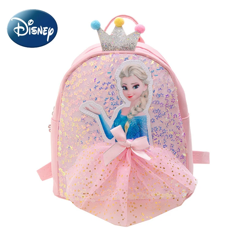 Imagem -02 - Disney Frozen Princess Mochila para Menina Mochila Escolar Desenhos Animados Bonitos Kawaii Estudante do Jardim de Infância Crianças