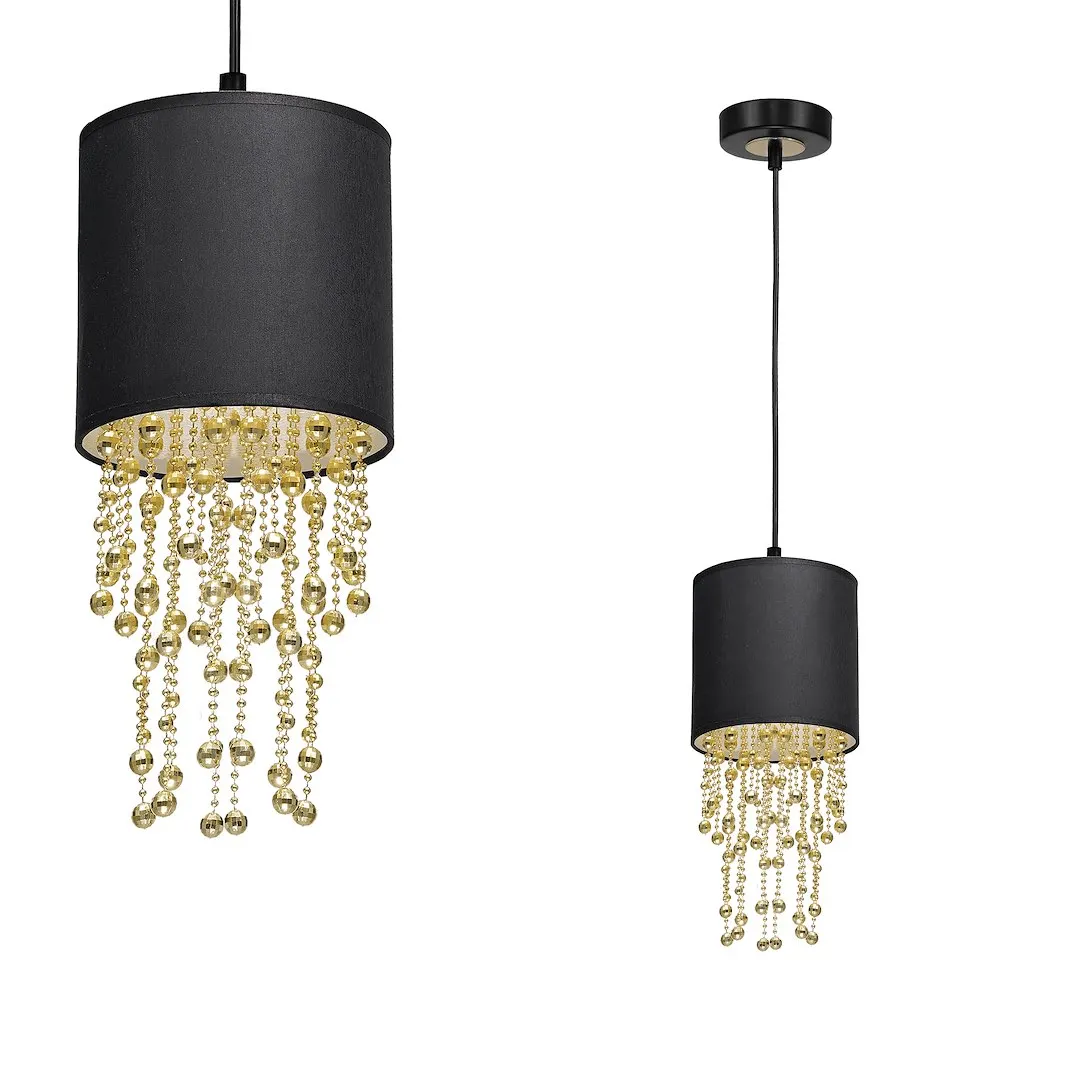 Hanglamp Almeria Zwart/Goud 1xe27