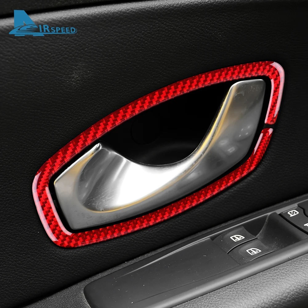 Real Soft Carbon Fiber Sticker For Renault Megane 3 RS 2009 2010 2011 2012 2013 2014 2015 LHD RHD Inner Door Handle Frame
