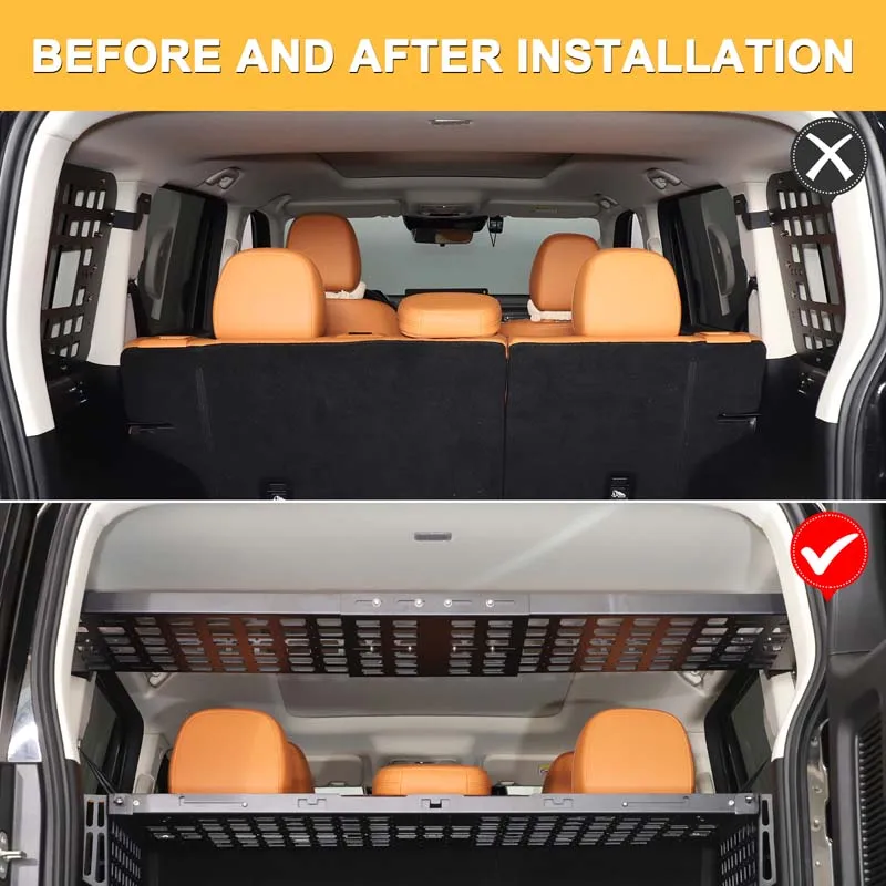 1Pcs Aluminum alloy black For Haval Raptor 2023+ car trunk layered rack table storage rack car interior modification accessories