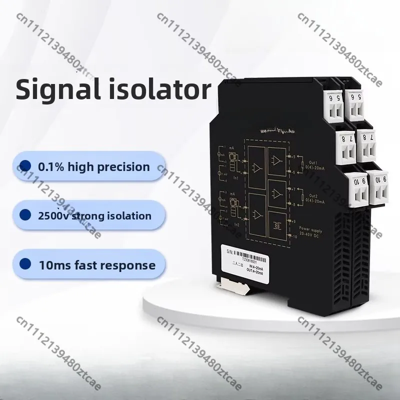 Signal Isolator Distributor 4-20mA to 0-10V 0-5V 1-in 2-out Isolated Safety Barrier Module