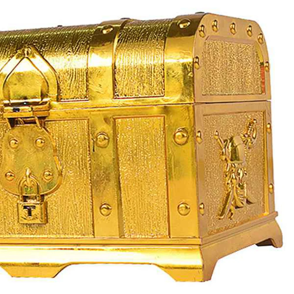 A84X-Pirate Treasure Chest Decorative Treasure Chest Keepsake Jewelry Box Plastic Treasure Boxes Party Decor Large Size