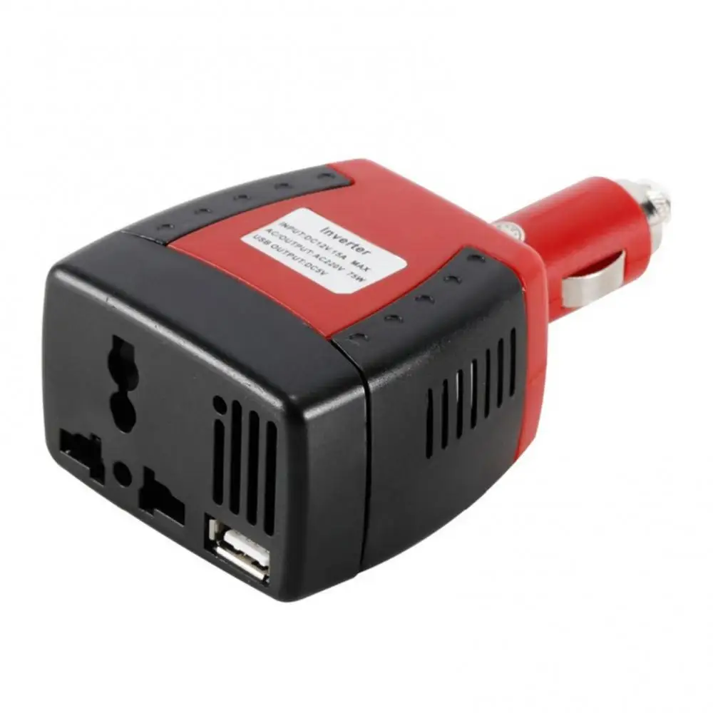 Inversor multifuncional do adaptador do poder, acessórios portáteis do carro, conversor universal, 12V a 220V, 75W