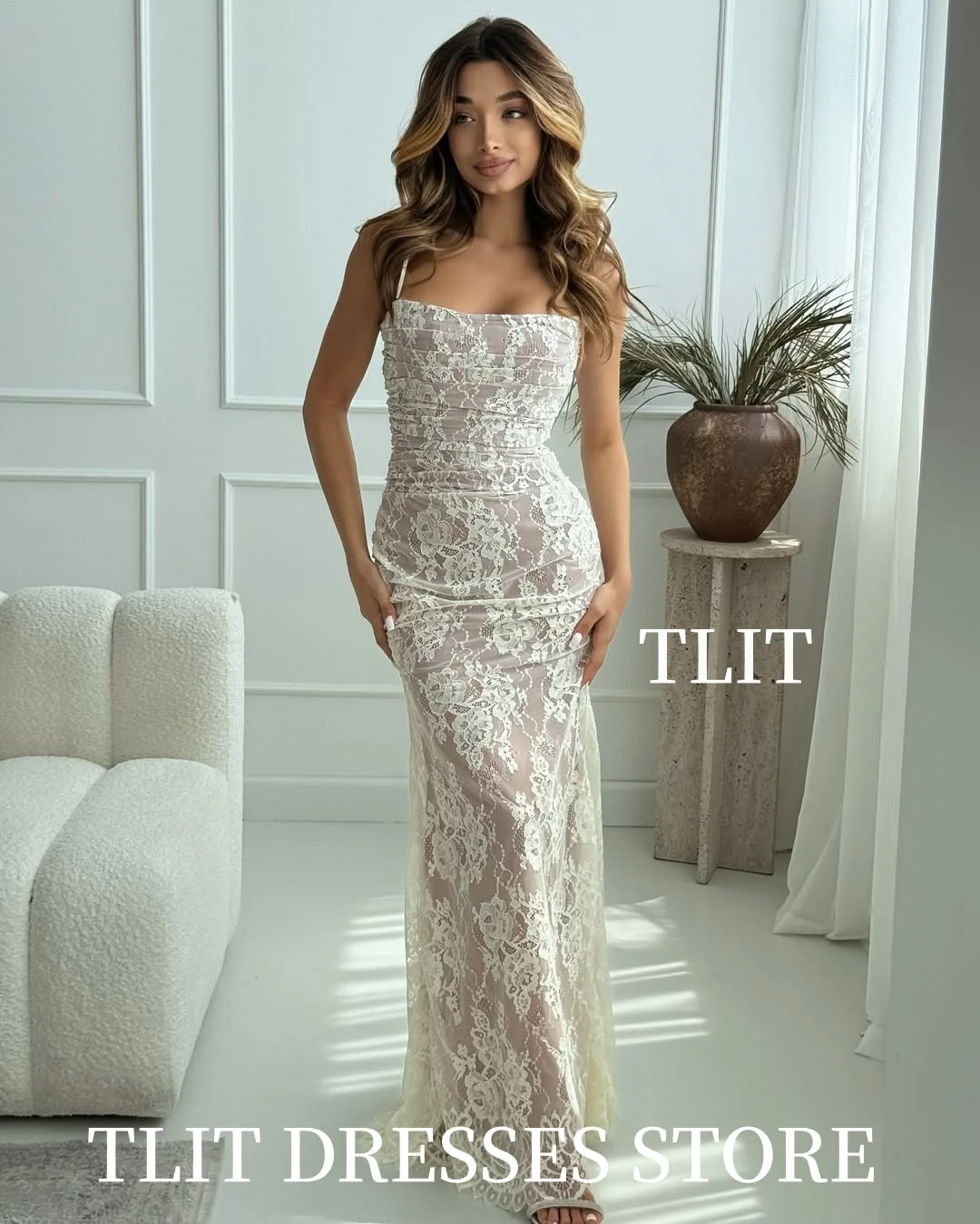 TLIT Luxurious Lace Mermaid Wedding Dresses Customized Deep Strapless  فساتين زفاف Long Lace Bolero Corset Gowns