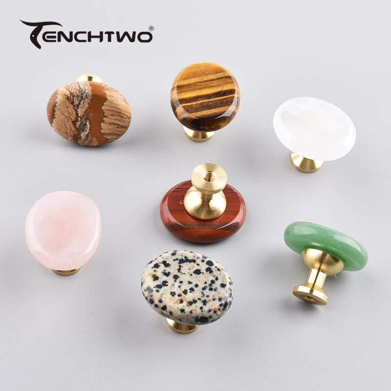 30×25mm Nature Agate Stone Cabinet Drawer Knob Dressing Decorative Box Handle Brass Furniture Door Handle Wardrobe Cabinet Pulls