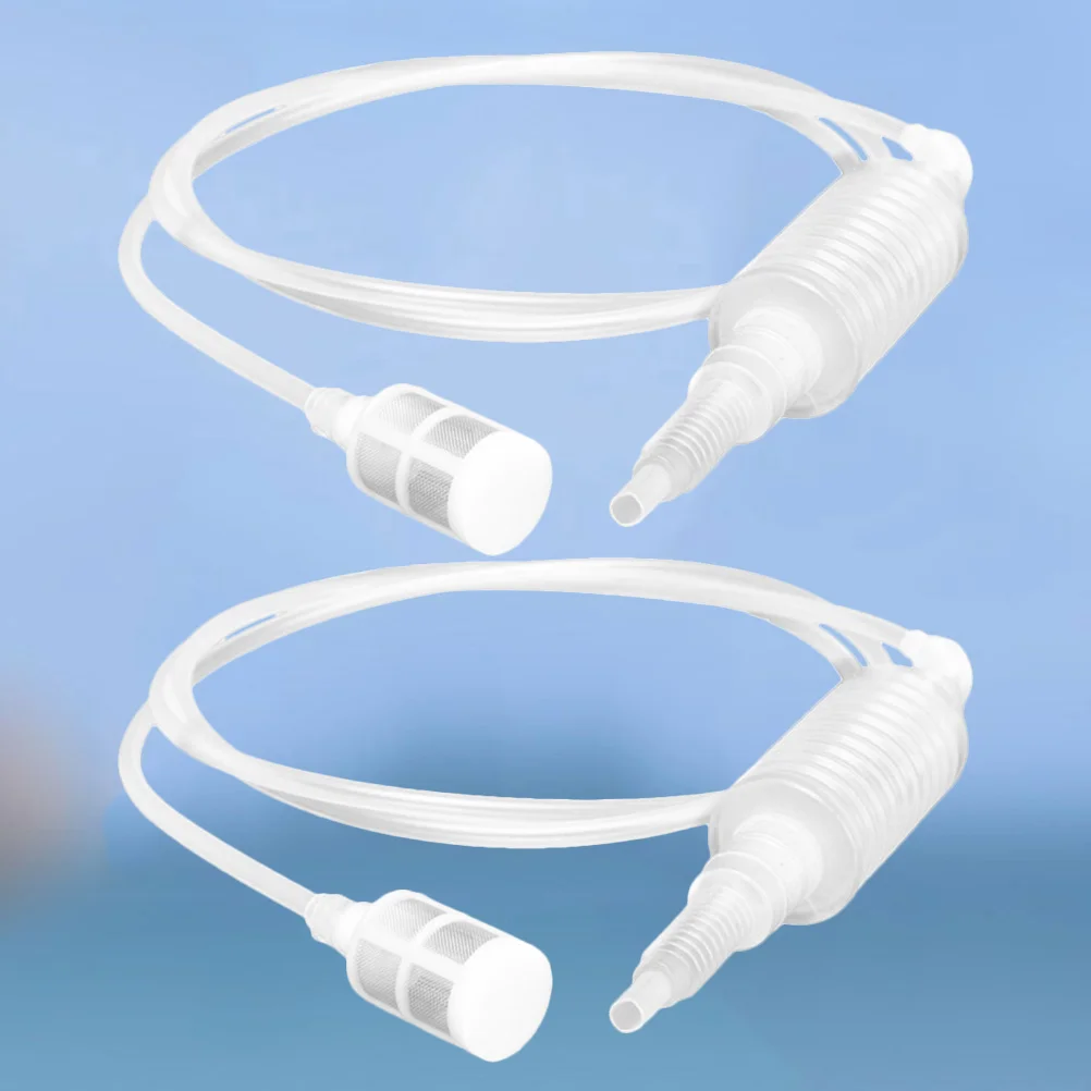 

2pcs Siphon Hand Pump For Oil Water With Anti-Blocking Filter Tube Portable Fuel Transfer Pumping Unit For Lawn Mower