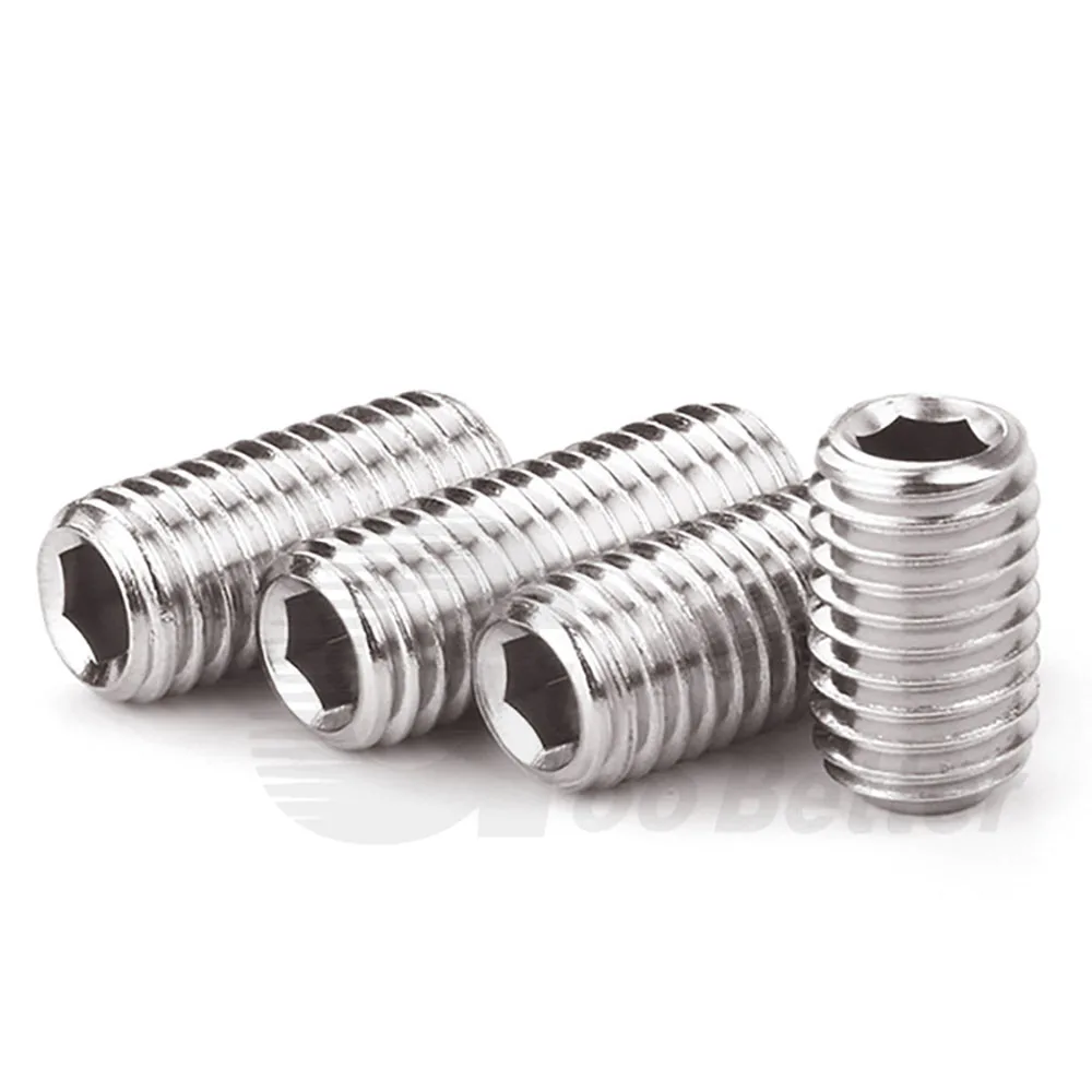 

20/50/100Pcs Headless Hex Screw M3 M4 M5 M6 M8 M10 316 Stainless Steel Grub Screws Allen Socket Cup Point Set Screw