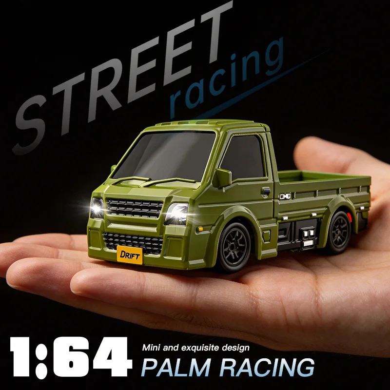 Drift Mini Pickup Truck 1 64 Scale Four Wheel Drive Remote Control Micro Drift Car Pocket Desktop Street Racing Hobby Toy