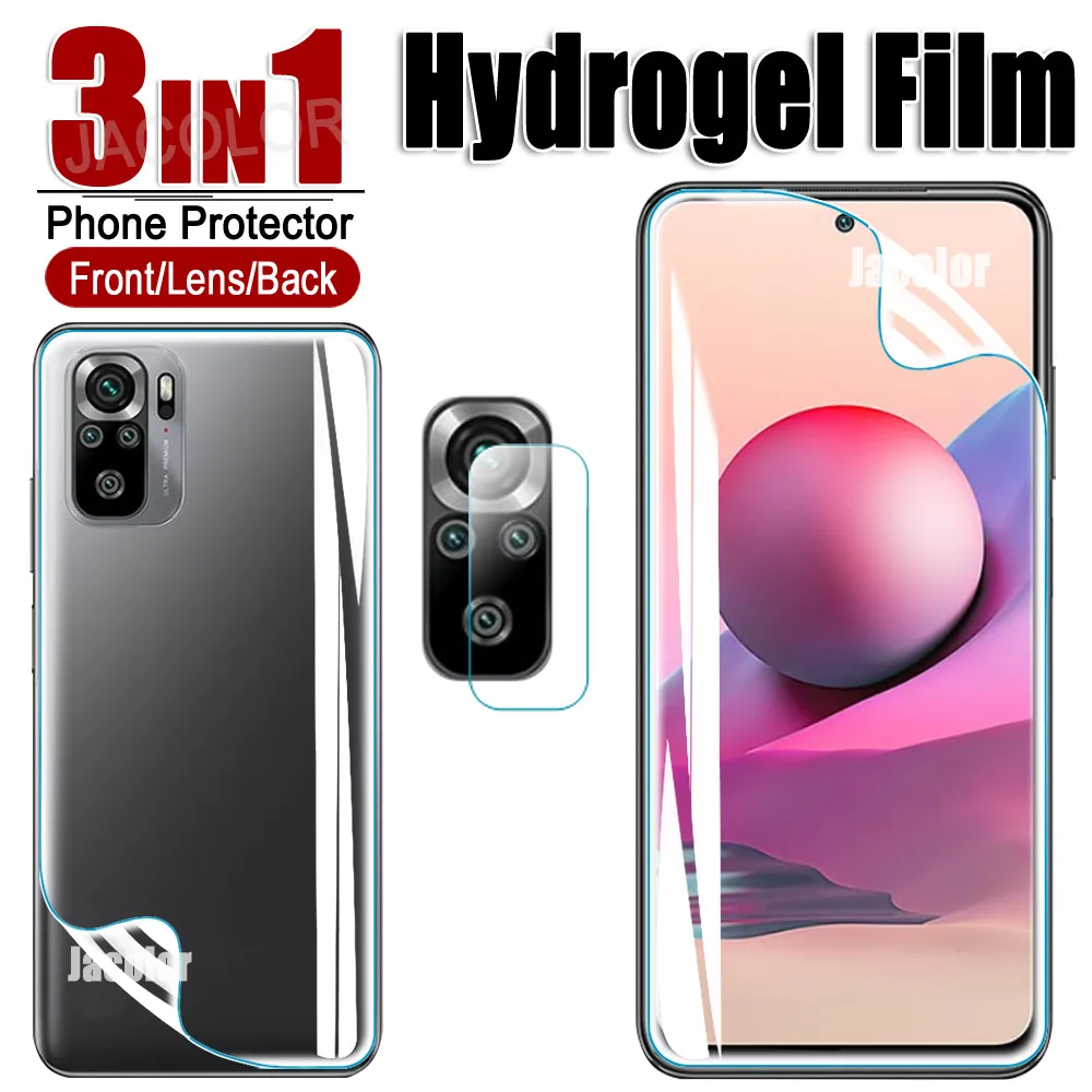 3in1 Front Back Hydrogel Film For Xiaomi Redmi Note 10T 5G 10S 10 Pro Max Pro Screen Safety Film For Mi Redmi10T 5G Protective