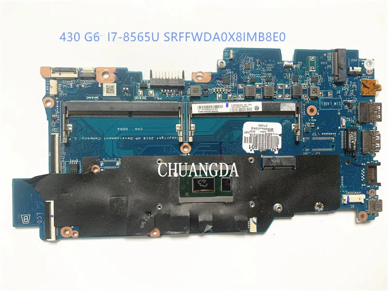 

I7-8565U Main Board For HP PROBOOK 430 G6 Laptop Motherboard DA0X8IMB8E0 MAINBOARD REV: E