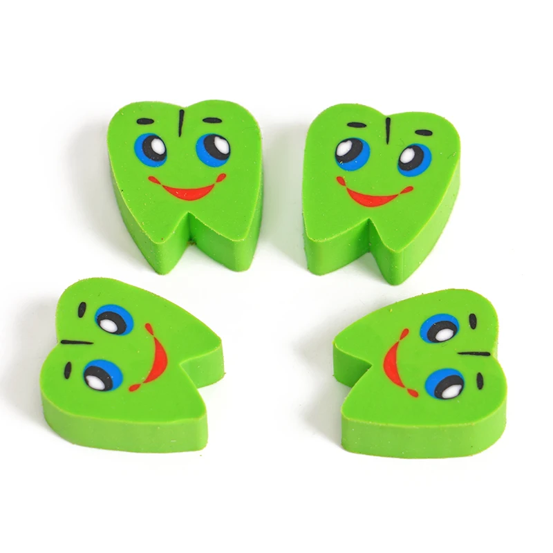 20pcs/bag Cute Tooth Shape Rubber Erasers Dentist Gift Molar Shaped Teeth Eraser Dental Clinic School Gift Student Rubber