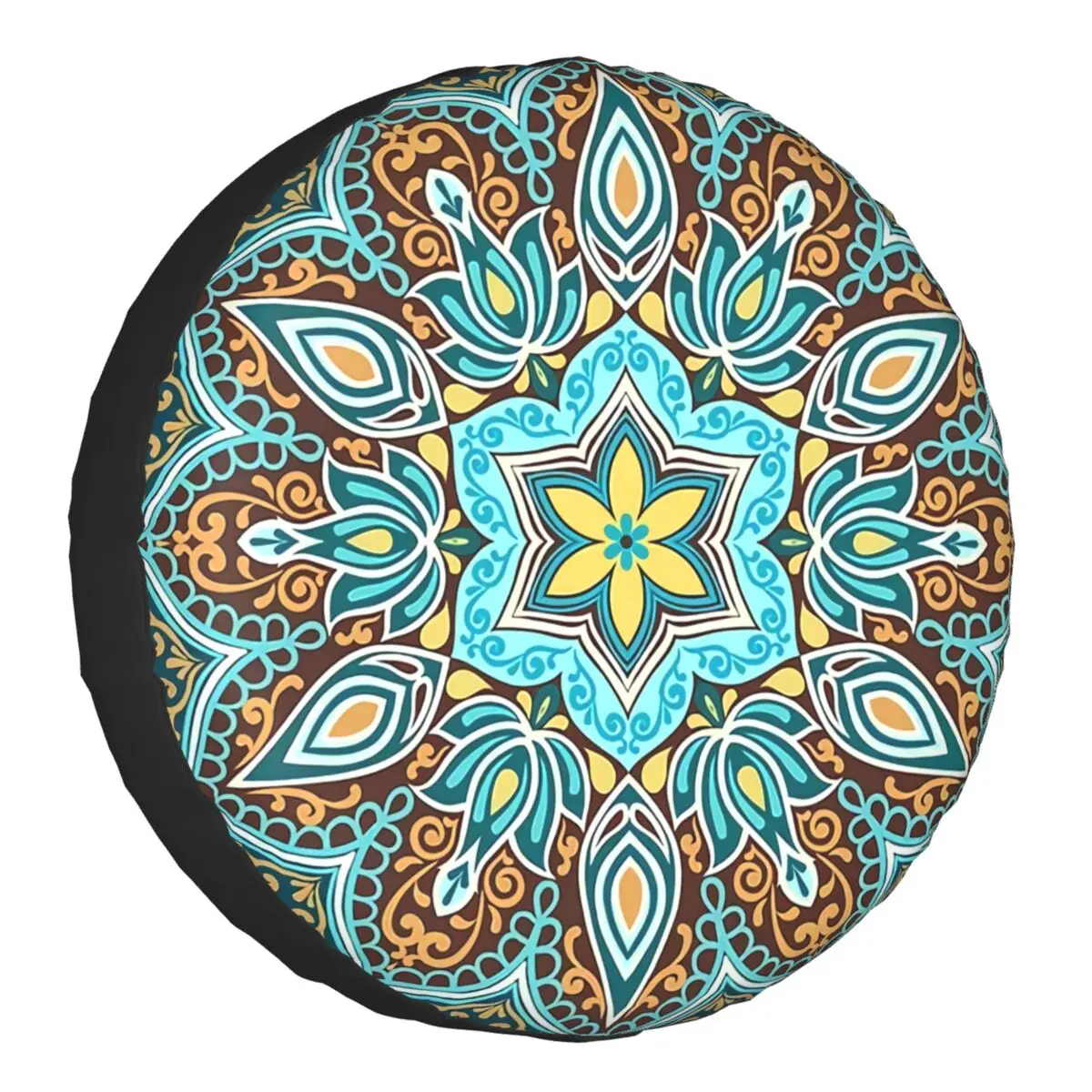 Bohemian Mandala Turquoise Tire Cover 4WD RV Floral Spare Wheel Protector Universal for Toyota RAV4 Prado 14