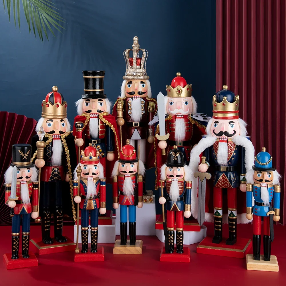 25/40cm Nutcracker Puppet Soldier Decoration Creative Ornament Gift Desktop Cute Ornament Cartoons Walnuts Soldiers Band Do