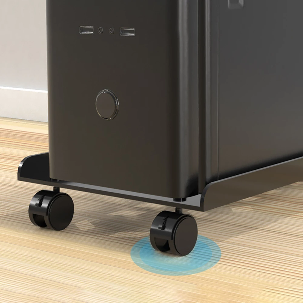 Mobiler CPU-Ständer mit Lenkrollen, verstellbarer, robuster PC-Turmständer, PC-Bodenwagen aus Stahl für die meisten PC-Gaming-Schreibtischzubehörteile