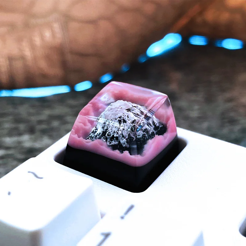 

MiFuny Snow Mountain key cap Mt. Fuji Cherry Blossom Mountain Peak Landscape Resin Translucent Key Cap for Mechanical Keyboard