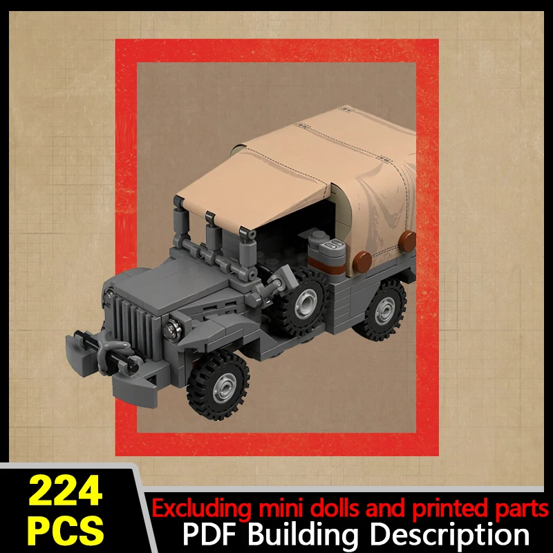 WC52 3/4 Ton 4x4 Truck Model MOC Building Bricks War Equipment Modular Technology Gifts Holiday Assemble Children Toys Suit