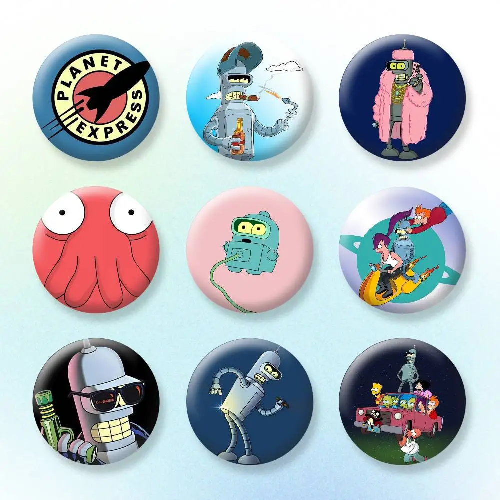 

Cartoon F-Futurama Button Pins Backpack Clothing Decor Brooch Badge Jewelry Gifts for Kids