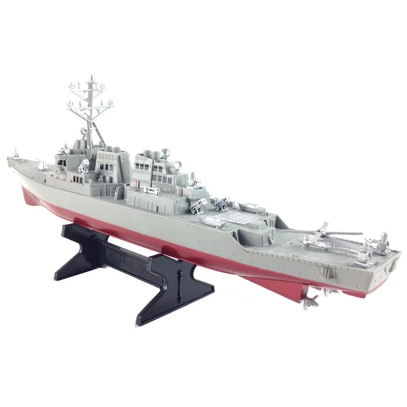 Guided Missile Destroyer Ship Model Static Toys with Display Stand Warship Model DIY Educational Toys Hobbies Children Gift