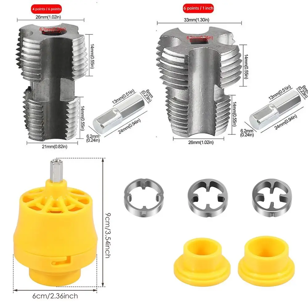Efficient Plastic PVC Pipe Threader Kit Punching Plumbing Internal Thread Opener Versatile Durable Drill Bit Die Kit Hand Tool