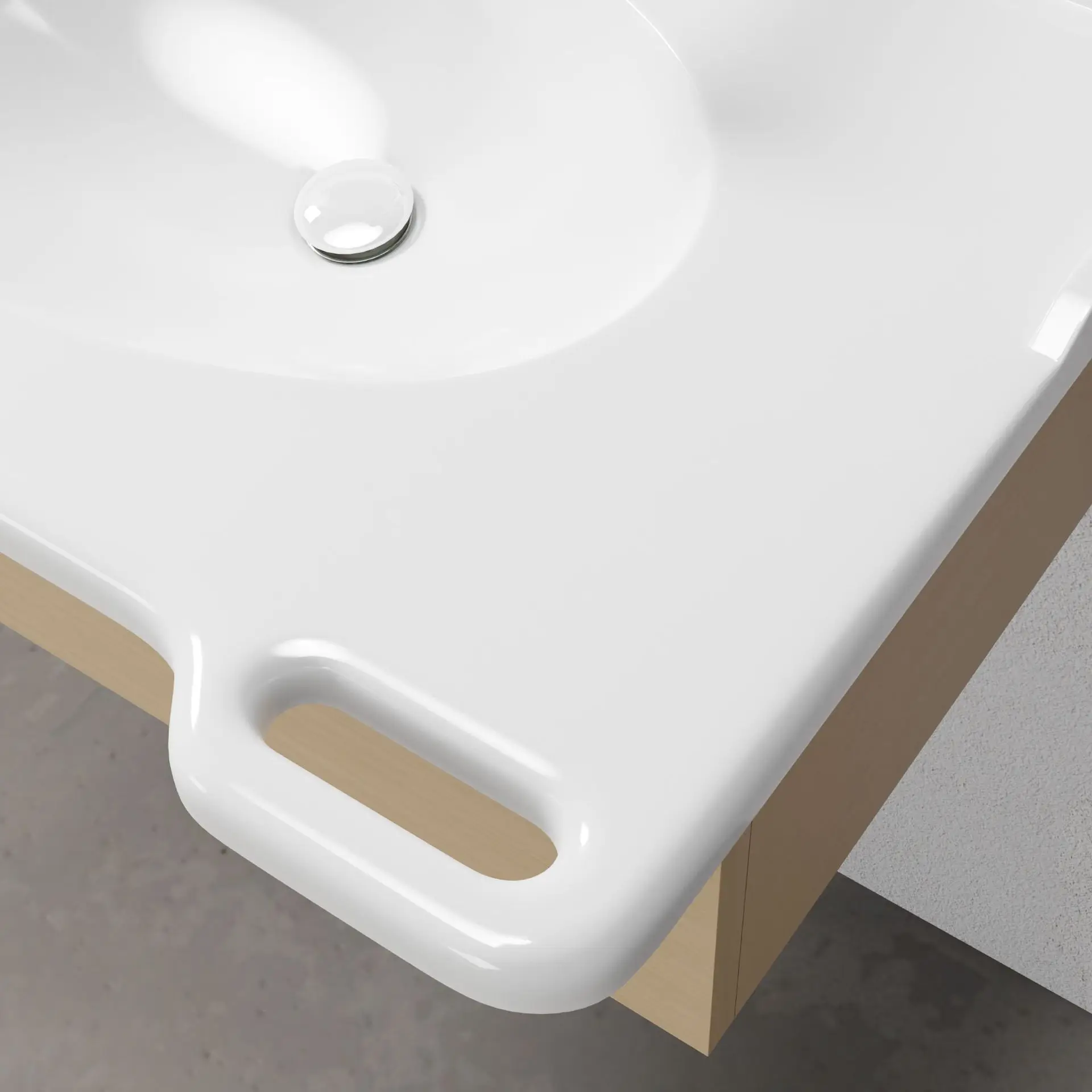 Bathroom cabinet for the elderly, nursing home, bathroom transformation integrated basin cabinet with handle, hand washing,