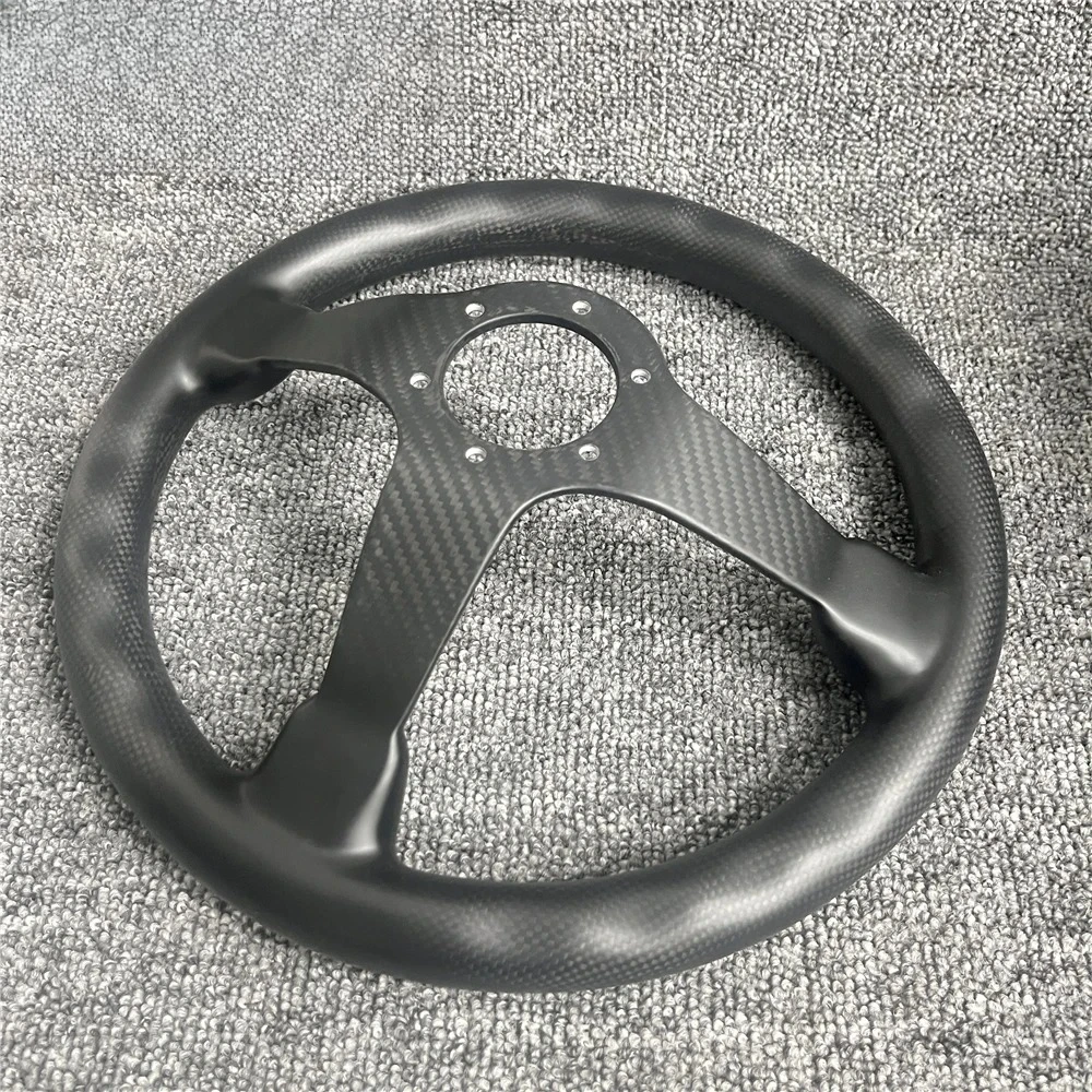 Full Carbon Fiber Car Steering Wheel 14inch 340mm Racing Drift Deep Dish Steering Wheel，Mercedes-Benz KIA FORD Universal
